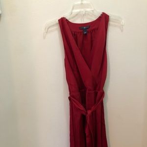 Satin red gap dress